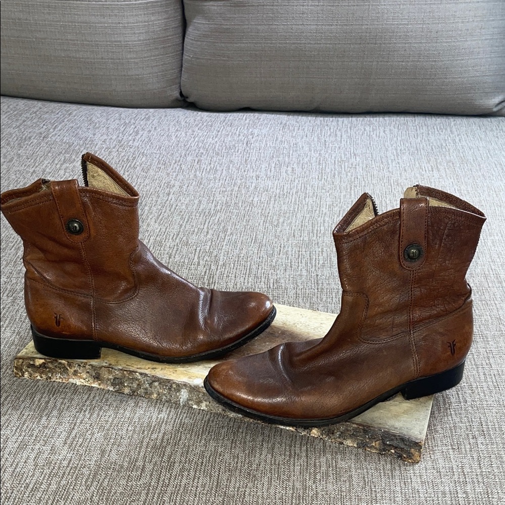 Frye Brown Leather Ankle Boots
